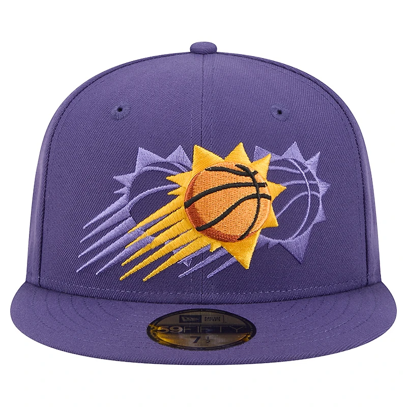 Casquette ajustée Tri-Hit 59Fifty violette des Phoenix Suns de New Era pour homme