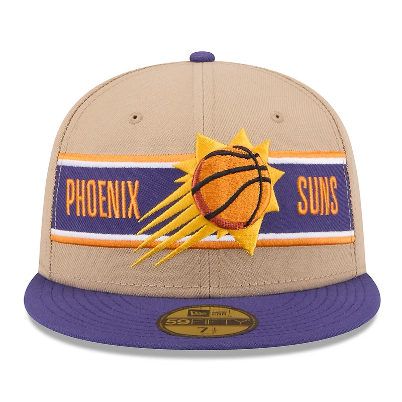 Casquette ajustée New Era pour hommes, beige/violet, Phoenix Suns 2024 NBA Draft 59FIFTY