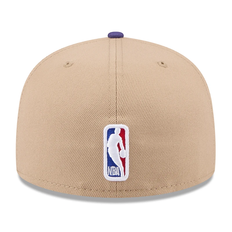 Casquette ajustée New Era pour hommes, beige/violet, Phoenix Suns 2024 NBA Draft 59FIFTY