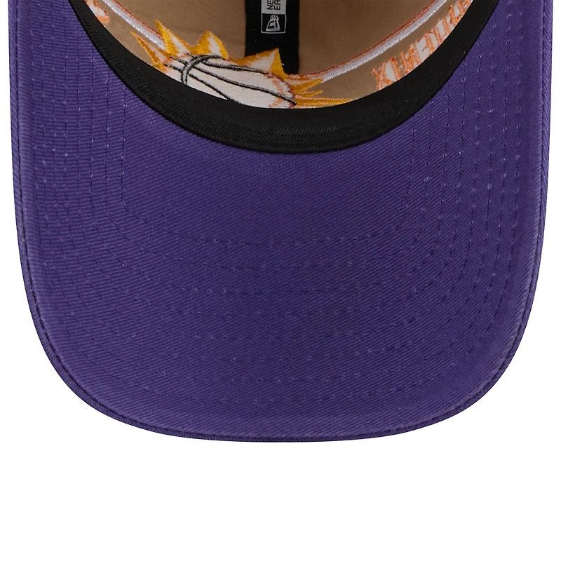 Casquette réglable New Era pour hommes, beige/violet, Phoenix Suns 2024 NBA Draft 9TWENTY