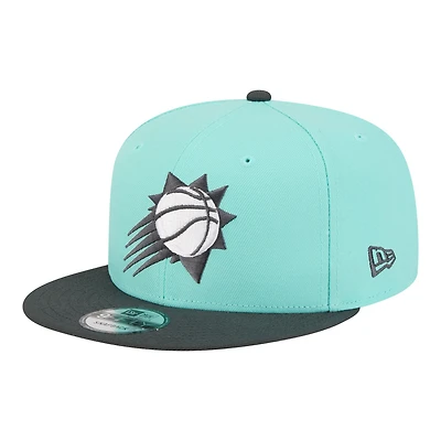 Casquette snapback New Era 9FIFTY bicolore turquoise/charbon Phoenix Suns pour homme