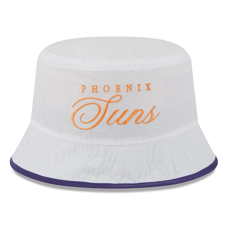 Men's New Era White/Purple Phoenix Suns 2025 NBA Draft Nylon Bucket Hat