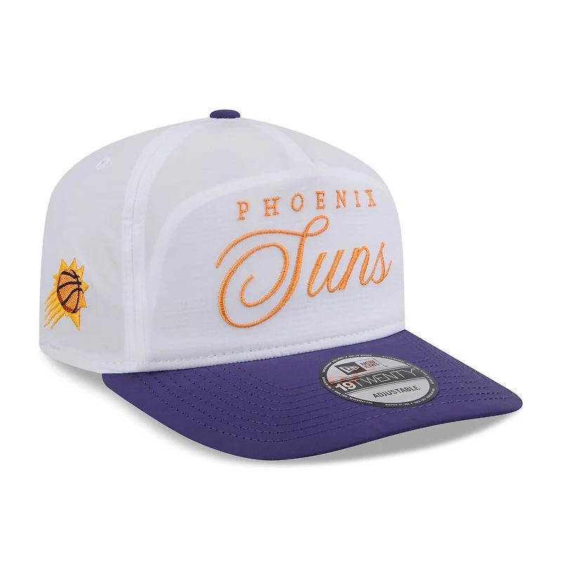 Casquette ajustable New Era 19TWENTY en nylon blanc/violet pour homme, draft NBA 2025, Phoenix Suns