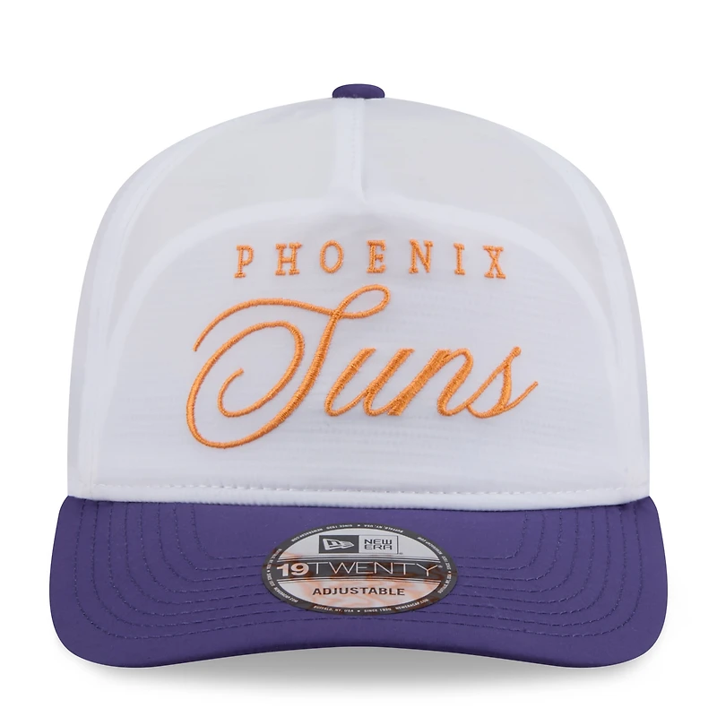 Casquette ajustable New Era 19TWENTY en nylon blanc/violet pour homme, draft NBA 2025, Phoenix Suns