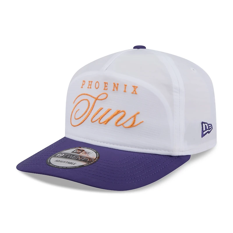 Casquette ajustable New Era 19TWENTY en nylon blanc/violet pour homme, draft NBA 2025, Phoenix Suns