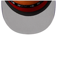 Casquette ajustée New Era 59FIFTY pour homme, blanche et violette, Phoenix Suns, collection NBA 2025 Tip Off, à panneaux séparés.