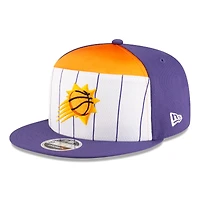 Casquette snapback 9FIFTY blanche/violette pour homme New Era Phoenix Suns 2025 NBA Tip Off Split Panel
