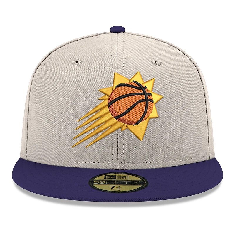 Men's New Era White/Purple Phoenix Suns Chrome 59FIFTY Fitted Hat