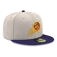 Casquette ajustée New Era 59FIFTY chromée Phoenix Suns blanche/violette pour homme