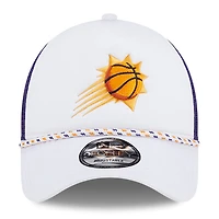 Casquette de camionneur réglable Phoenix Suns Court Sport Foam A-Frame 9FORTY New Era pour hommes, blanc/violet