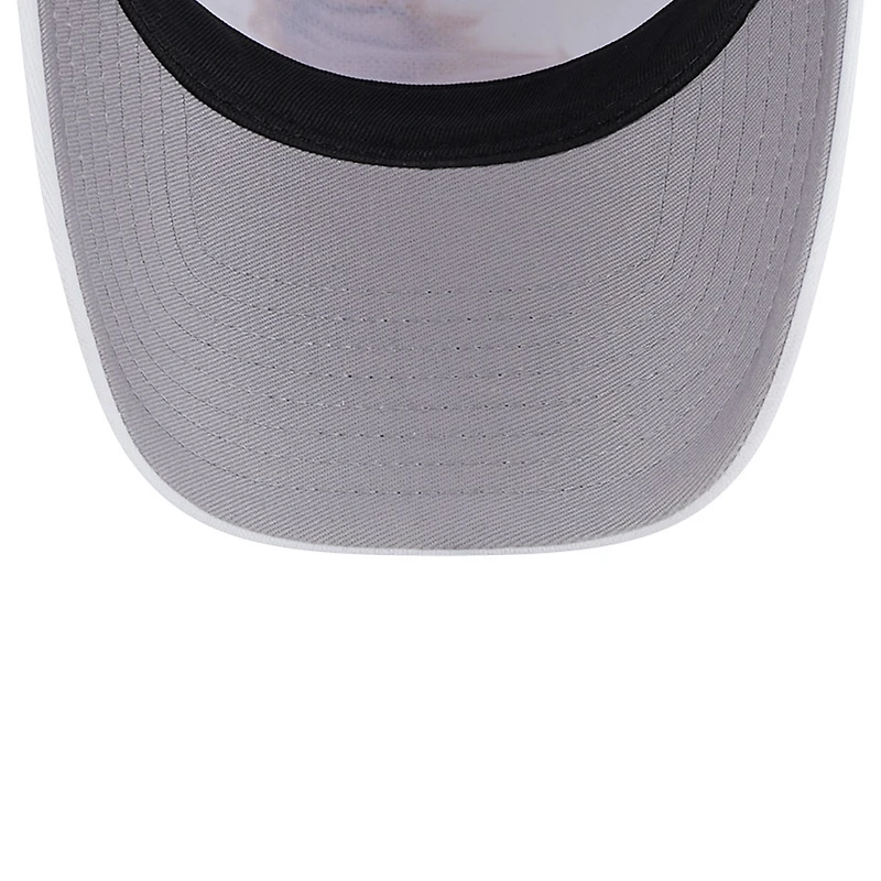 Men's New Era White/Purple Phoenix Suns Court Sport Foam A-Frame 9FORTY Adjustable Trucker Hat