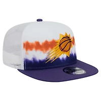 Casquette snapback Dip-Dye 9FIFTY A-Frame Trucker pour homme New Era blanche/violette Phoenix Suns