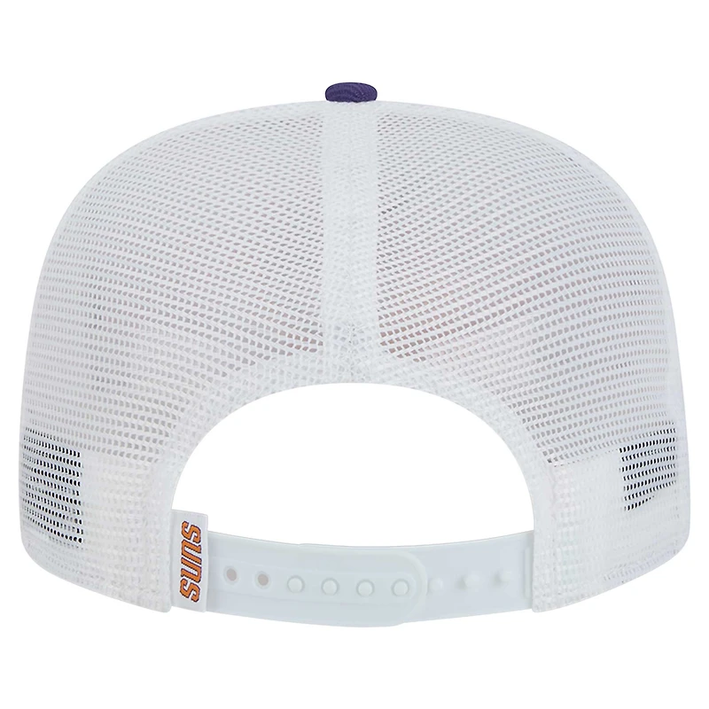 Casquette snapback Dip-Dye 9FIFTY A-Frame Trucker pour homme New Era blanche/violette Phoenix Suns