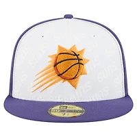 Casquette ajustée New Era 59Fifty blanche/violette pour homme des Phoenix Suns