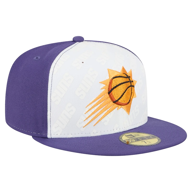 Men's New Era  White/Purple Phoenix Suns Repeat 59Fifty Fitted Hat