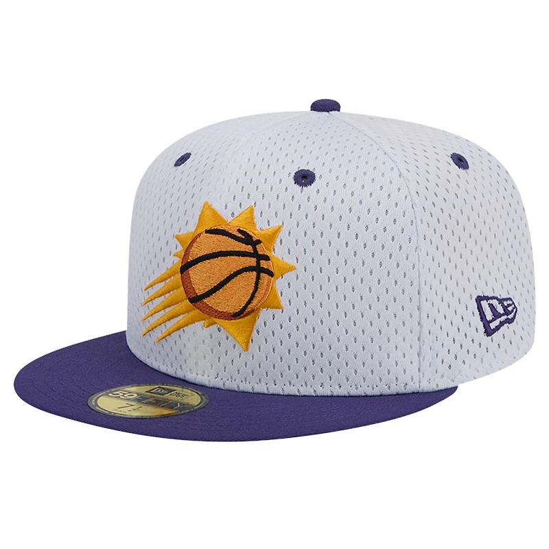 Casquette ajustée 59FIFTY Throwback 2Tone Phoenix Suns New Era pour hommes, blanc/violet
