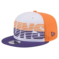 Men's New Era White/Purple Phoenix Suns Throwback Gradient Tech Font 9FIFTY Snapback Hat