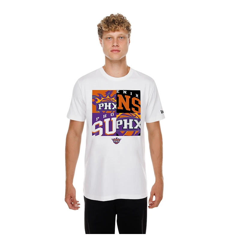 Men's New Era  White Phoenix Suns Block Logo T-Shirt
