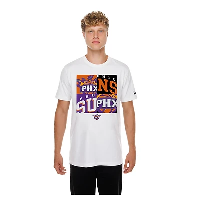 Men's New Era  White Phoenix Suns Block Logo T-Shirt