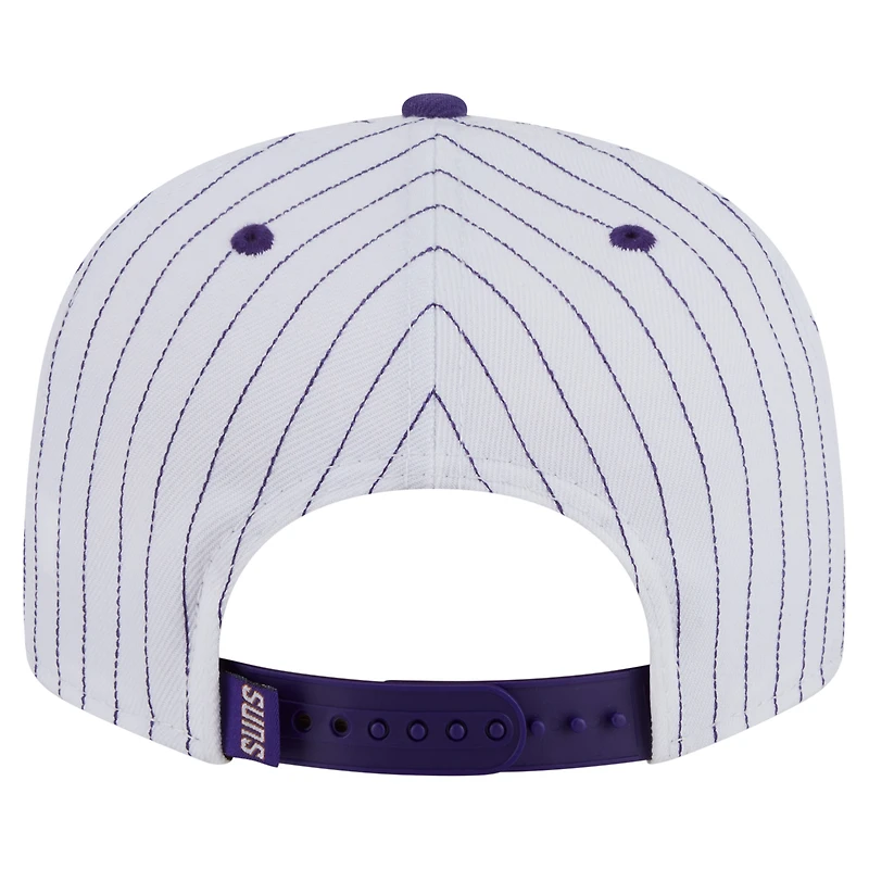 Casquette snapback New Era Deceptor 9FIFTY à rayures fines pour homme, blanche