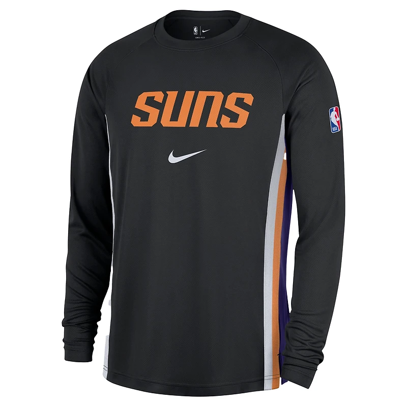 Men's Nike Black Phoenix Suns 2025/26 Authentic Pre-Game Legend Dri-FIT Long Sleeve Shooting Shirt