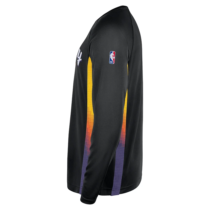 Men's Nike  Black Phoenix Suns 2025/26 City Edition Authentic Pregame Dri-FIT Long Sleeve Shooting T-Shirt