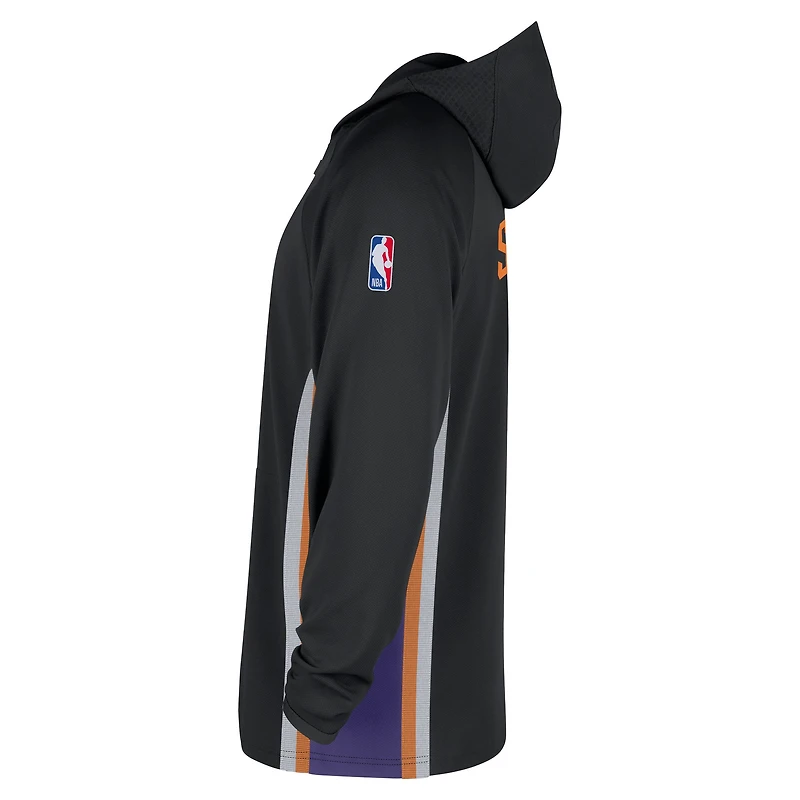 Men's Nike  Black Phoenix Suns Authentic On Court Zone Quarter-Zip Dri-FIT Hoodie Jacket