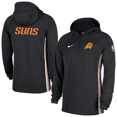 Men's Nike  Black Phoenix Suns Authentic On Court Zone Quarter-Zip Dri-FIT Hoodie Jacket