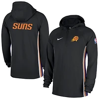 Men's Nike  Black Phoenix Suns Authentic On Court Zone Quarter-Zip Dri-FIT Hoodie Jacket