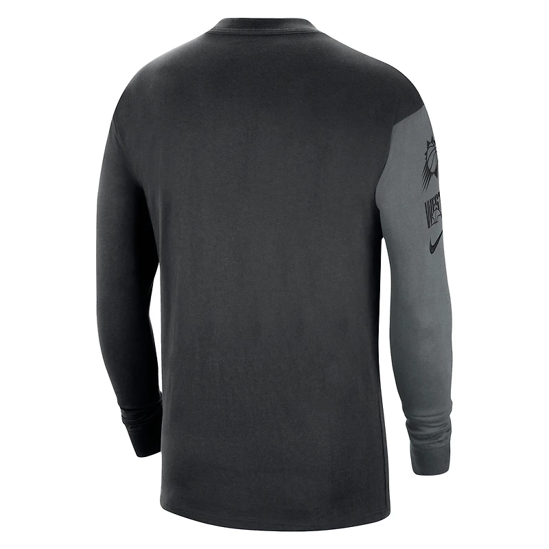 T-shirt à manches longues Nike Phoenix Suns Courtside Versus Flight MAX90 pour homme, noir