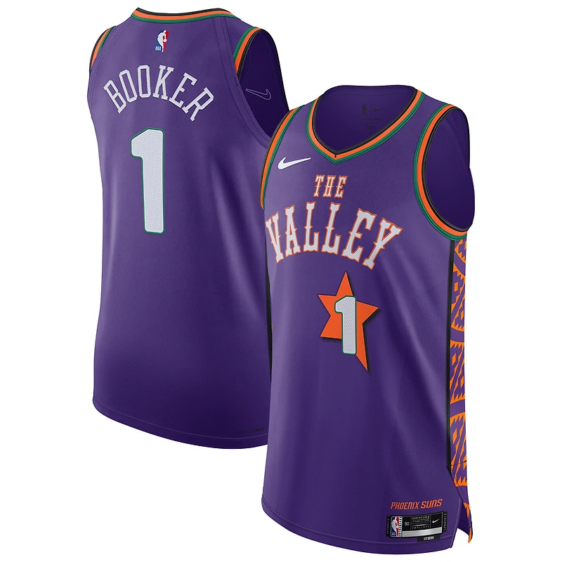 Maillot de joueur authentique Nike Devin Booker Purple Phoenix Suns 2024/25 pour homme - Édition City