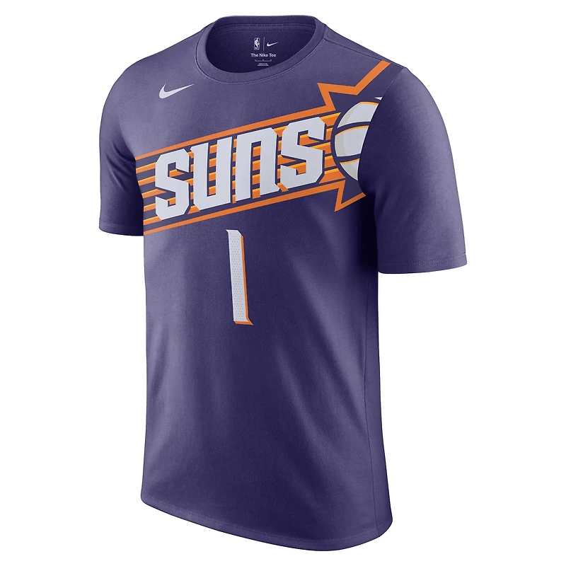 T-shirt avec nom et numéro pour homme Nike Devin Booker violet Phoenix Suns Icon Edition