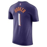 T-shirt avec nom et numéro pour homme Nike Devin Booker violet Phoenix Suns Icon Edition