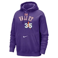Sweat à capuche Nike pour homme Kevin Durant Purple Phoenix Suns 2024/25 City Edition avec nom et numéro