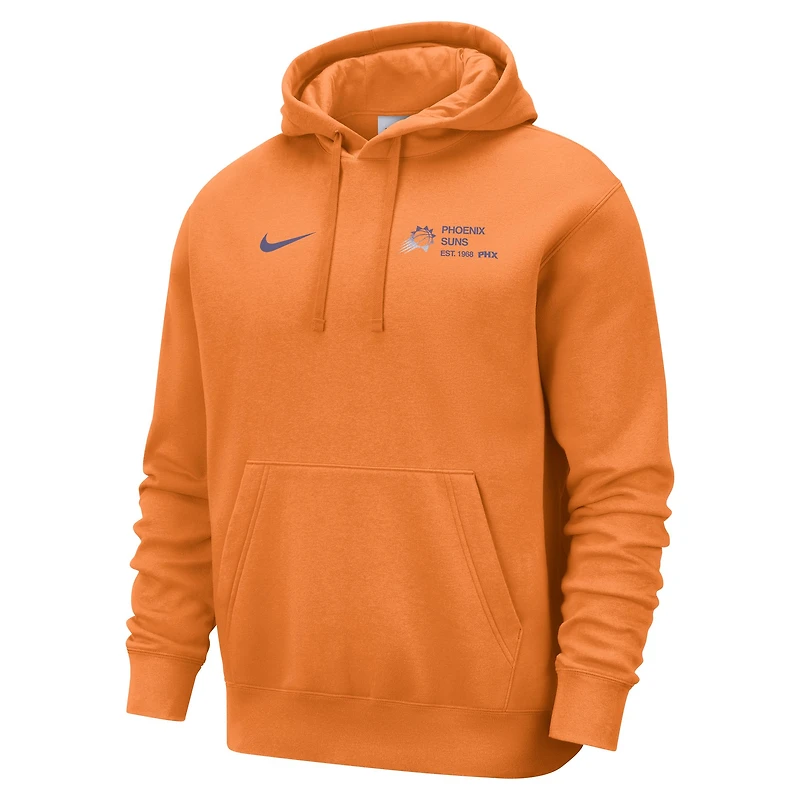 Sweat à capuche Nike Orange Phoenix Suns Courtside Club pour homme