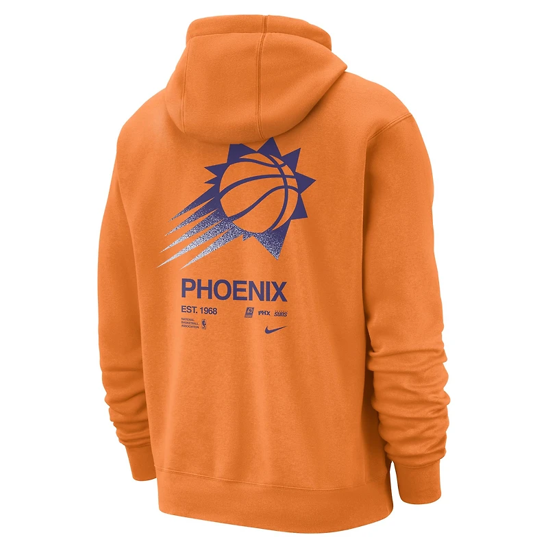 Sweat à capuche Nike Orange Phoenix Suns Courtside Club pour homme
