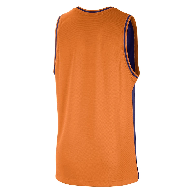 Débardeur Nike Phoenix Suns Courtside Versus Force Split DNA Performance pour Homme Violet/Orange