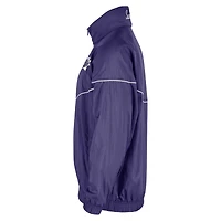 Veste coupe-vent tissée à demi-zip Nike pour homme, modèle Phoenix Suns Courtside Windrunner violet.