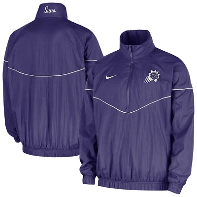 Veste tissée Nike Courtside Windrunner violette à demi-zip pour homme des Phoenix Suns