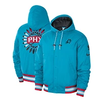 Men's Nike Turquoise/Black Phoenix Suns 2022/23 City Edition Courtside Bomber Full-Zip Hoodie Jacket