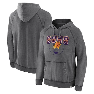 Men's Phoenix Suns Heather Gray Fanatics Acquisition Vintage Snow Wash - Raglan Pullover Hoodie