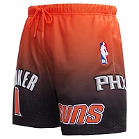 Short pour homme Post Devin Booker Noir/Orange Phoenix Suns Ombre Name & Number