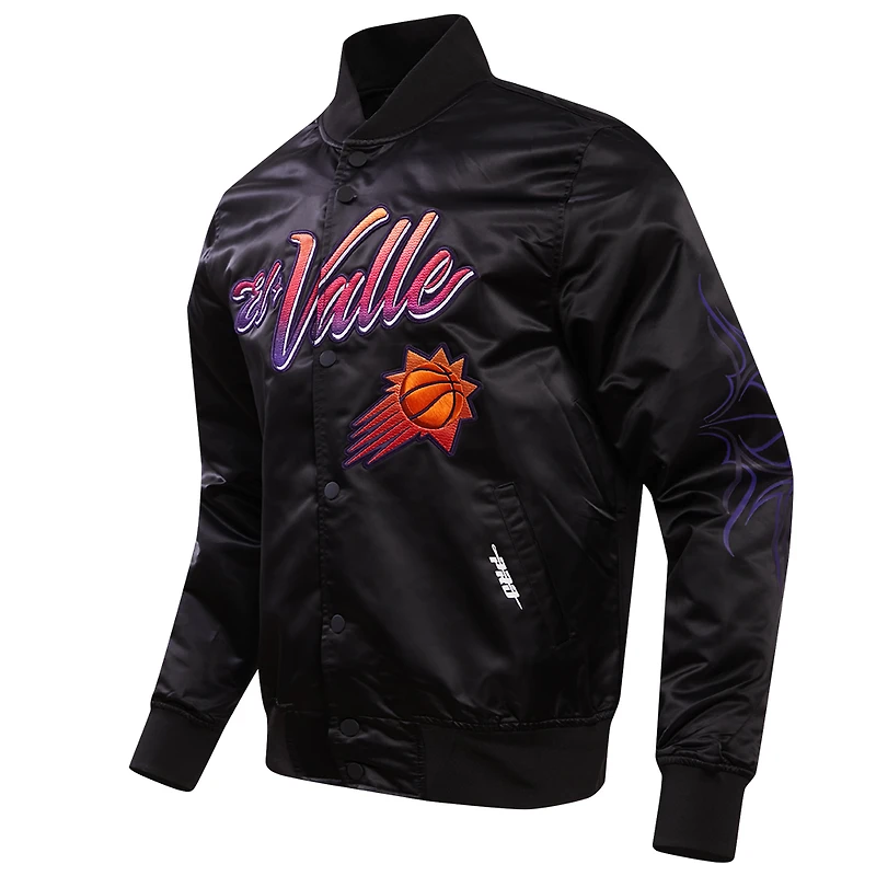 Veste à bouton-pression en satin noir Pro Standard pour hommes des Phoenix Suns 2023/24 City Edition