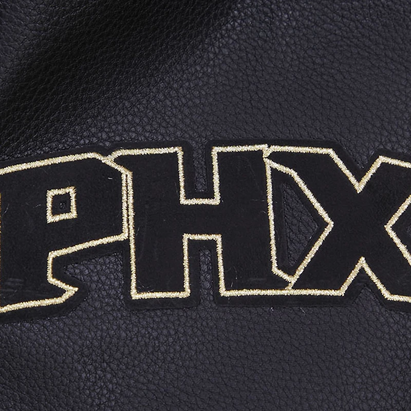 Veste universitaire Pro Standard noire Phoenix Suns Gold Stitch pour hommes
