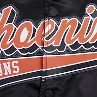 Men's Pro Standard Black Phoenix Suns Script Tail Full-Snap Satin Varsity Jacket
