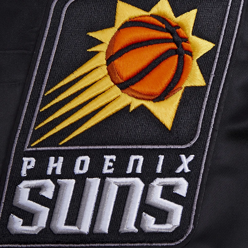 Men's Pro Standard Black Phoenix Suns Script Tail Full-Snap Satin Varsity Jacket