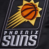 Men's Pro Standard Black Phoenix Suns Script Tail Full-Snap Satin Varsity Jacket