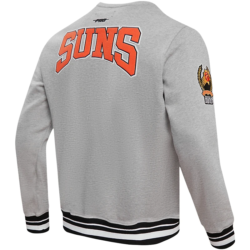 Men's Pro Standard Heather Gray Phoenix Suns Crest Emblem Pullover Sweatshirt