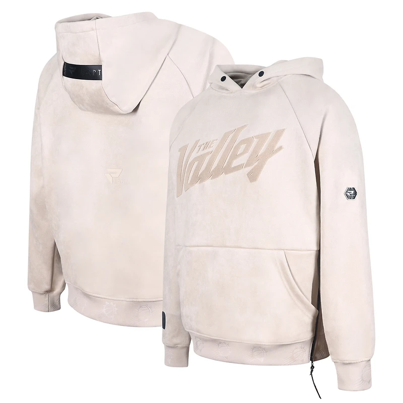 Men's Protege Cream Phoenix Suns Eco-Friendly Functional Suede Fashion Tonal Hoodie