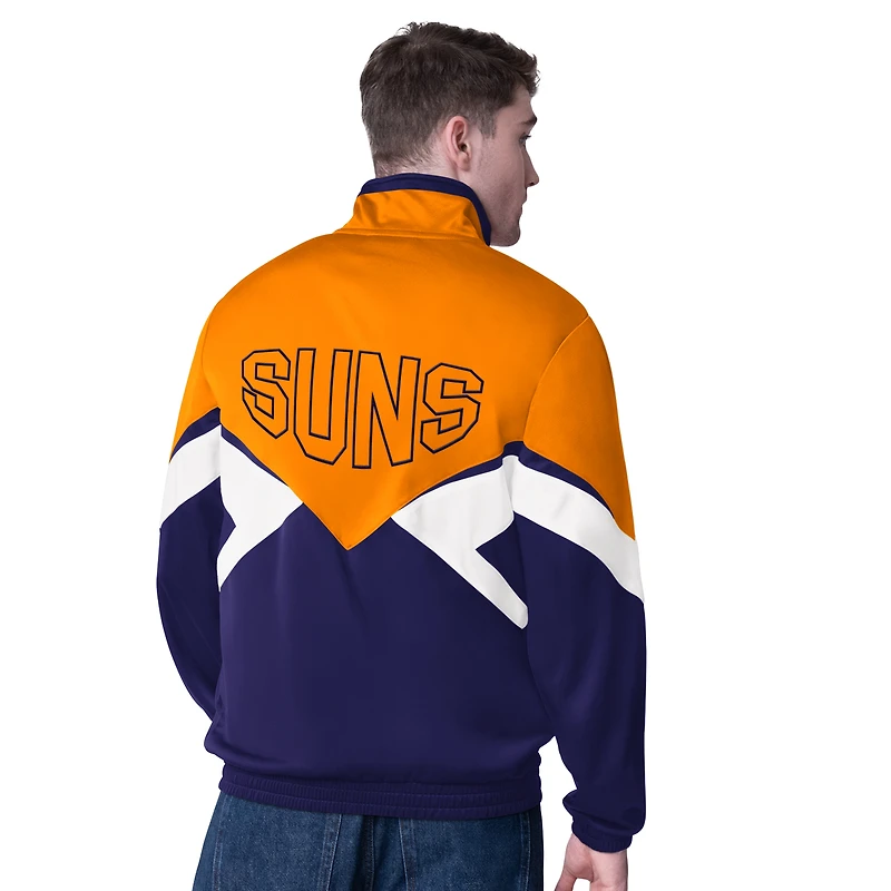 Veste de survêtement entièrement zippée orange/violet Phoenix Suns Rush Applique pour homme